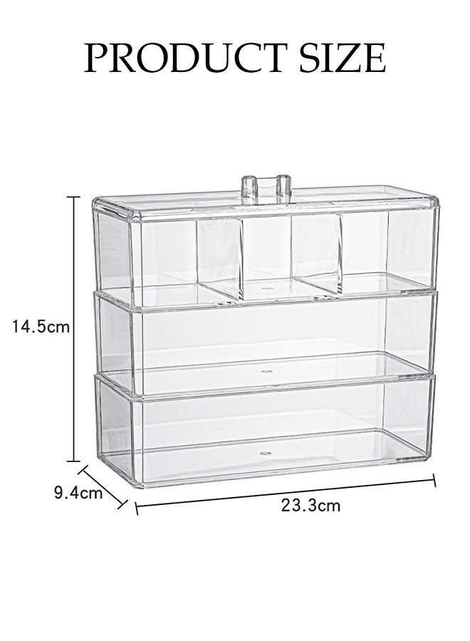 DUNISO 3 Tier Tea Bag Organizer with Lid,Clear Stackable Tea Bag Holder,Dustproof and Moistureproof,for Kitchen Countertops Cabinets Coffee Sugar Packets Storage - Image 2