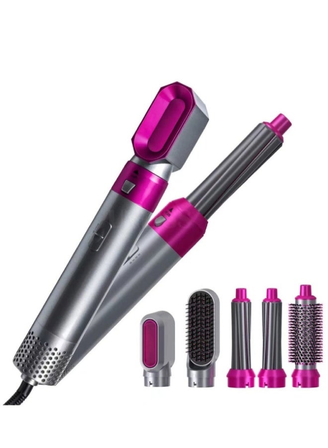 ارواق مجفف شعر وفرشاة تصفيف احترافية 5 في 1 | جهاز تجفيف وتمليس وتكثيف الشعر مع فرشاة قابلة للفصل وتقنية الأيونات السالبة لجميع أنواع الشعر - Image 1