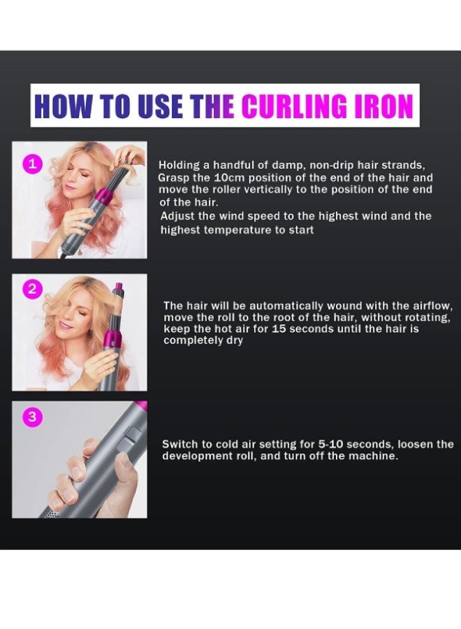 ارواق مجفف شعر وفرشاة تصفيف احترافية 5 في 1 | جهاز تجفيف وتمليس وتكثيف الشعر مع فرشاة قابلة للفصل وتقنية الأيونات السالبة لجميع أنواع الشعر - Image 5