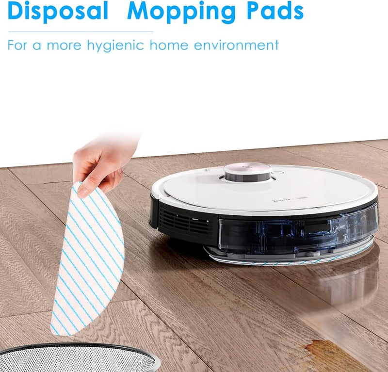 CHAIN PEAK (50 Pieces) Disposal Mop Pads for ECOVACS DEEBOT OZMO T8/ T8+/ T8 AIVI/ T9/ T9 MAX Vacuum Cleaner Wipes, Wiping Pads, One Time Use Mopping Cleaning Cloths - Image 4