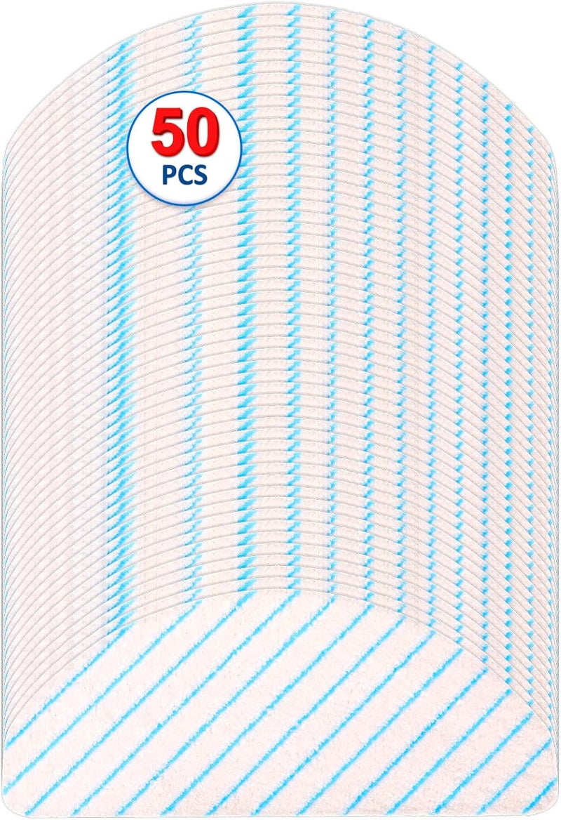 CHAIN PEAK (50 Pieces) Disposal Mop Pads for ECOVACS DEEBOT OZMO T8/ T8+/ T8 AIVI/ T9/ T9 MAX Vacuum Cleaner Wipes, Wiping Pads, One Time Use Mopping Cleaning Cloths - Image 1
