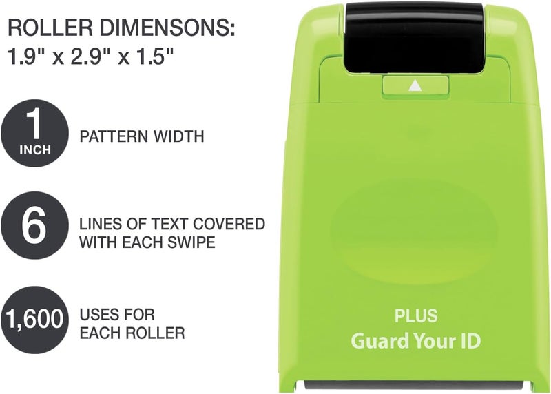 Plus Guard Your ID Identity Protection Stamp Roller, Green - Image 3