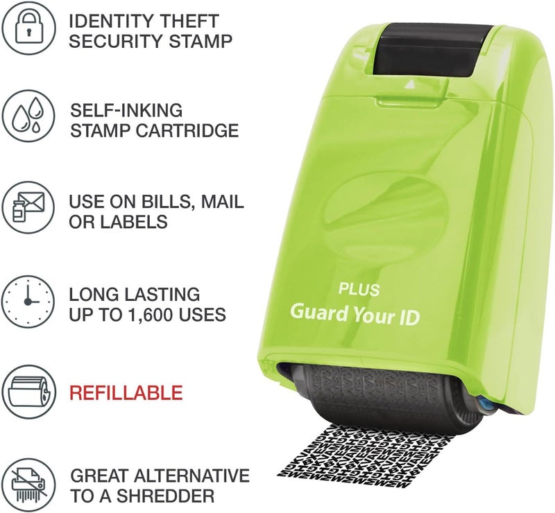 Plus Guard Your ID Identity Protection Stamp Roller, Green - Image 4