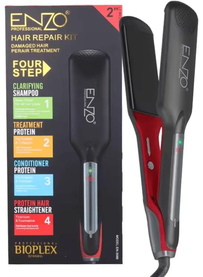 ENZO Professional مجموعة أدوات إصلاح الشعر الاحترافية ENZO EN-3986 - مكواة فرد الشعر بروتين - النسخة الدولية - Image 1