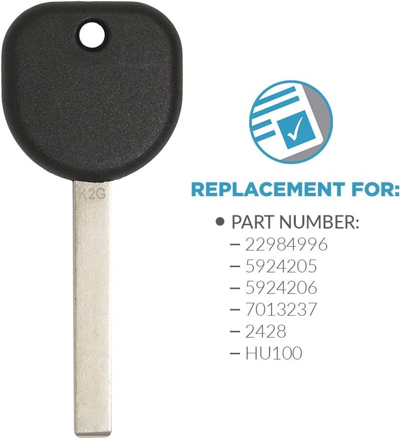 Keyless2Go Replacement for New Uncut Transponder Ignition Car Key High Security Laser Sidemill B119 HU100 - Image 2