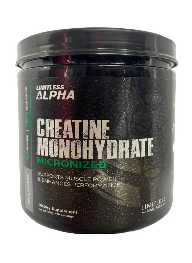 LIMITLESS - Limitless Alpha micronized creatine monohydrate 450 gm ( 90 servings ) - Image 1
