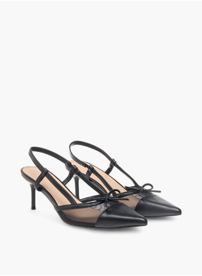 Flora Bella By Shoexpress Womens Bow Accent Slingback Shoes With Stiletto Heels  - Image 1