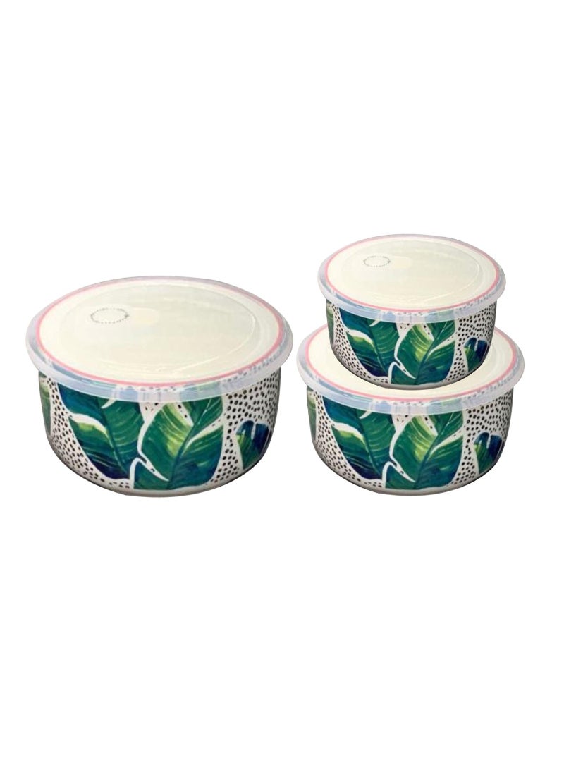 Danny Home Porcelain Bowls with Lid, 3 pcs, 002-3T