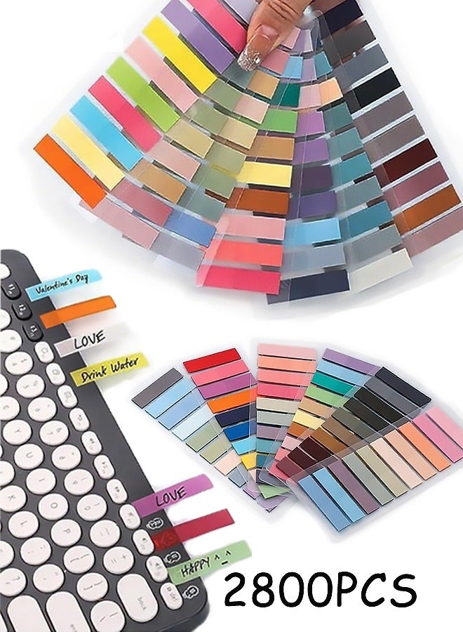 2800 Pieces Sticky Index Tabs Colored Writable Repositionable Page Tabs Sticky Flags Markers for Page Marking File Classify,for College Lecture Note Indexing,Workplace Tagging,Libraries Book Cataloging,Students Exam Review,Home Organizing - Image 1