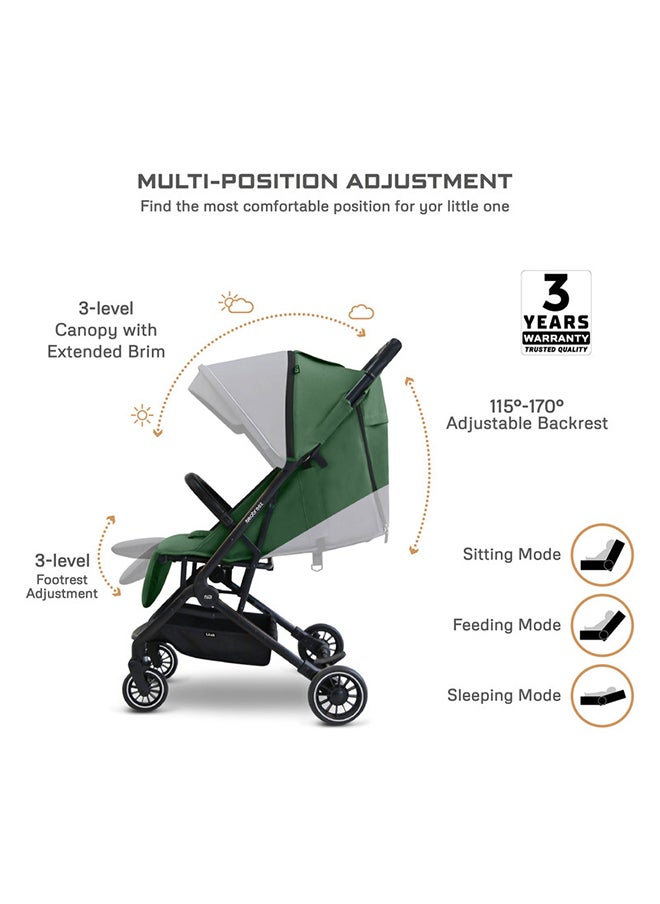 neobreez LITEX Lightweight Cabin Size Travel Baby Toddler Stroller|Trolley Handle Pushchair, Waterproof UPF 50+Canopy, Gift And String Bag, Phone Holder And Toy Strap, Reflective Sticker, 0-3yrs, 15kg, 3yrs Warranty  - Image 3