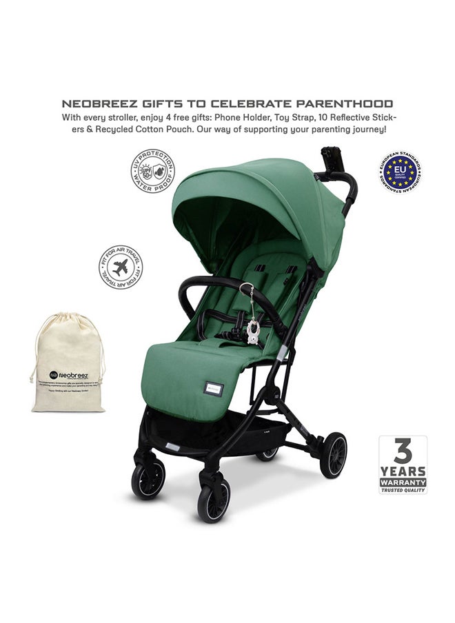 neobreez LITEX Lightweight Cabin Size Travel Baby Toddler Stroller|Trolley Handle Pushchair, Waterproof UPF 50+Canopy, Gift And String Bag, Phone Holder And Toy Strap, Reflective Sticker, 0-3yrs, 15kg, 3yrs Warranty  - Image 2