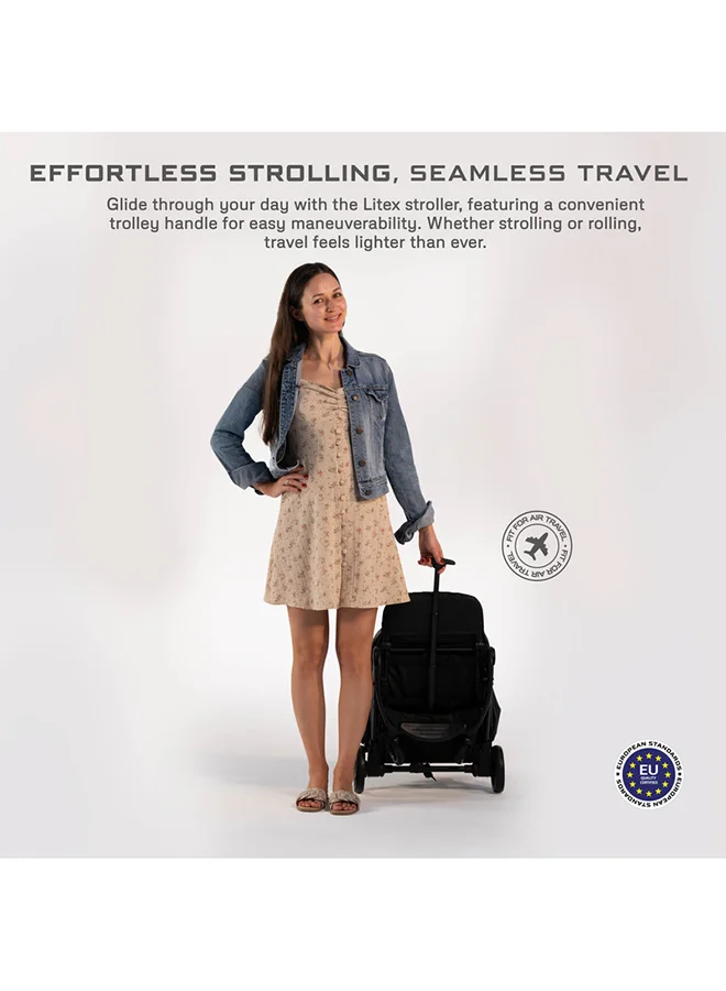 neobreez LITEX Ultra-Lightweight Cabin Size Approved Travel Stroller|Trolley Handle Compact Foldable Pushchair,  Baby Kids Todddler Stroller, Travel Trolley,  Waterproof UPF 50+Canopy, 0-3yrs,  15kg,  3yrs Warranty