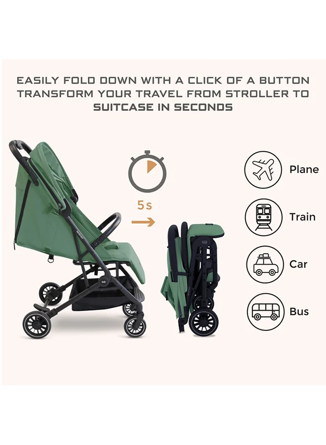 neobreez LITEX Ultra-Lightweight Cabin Size Approved Travel Stroller|Trolley Handle Compact Foldable Pushchair,  Baby Kids Todddler Stroller, Travel Trolley,  Waterproof UPF 50+Canopy, 0-3yrs,  15kg,  3yrs Warranty
