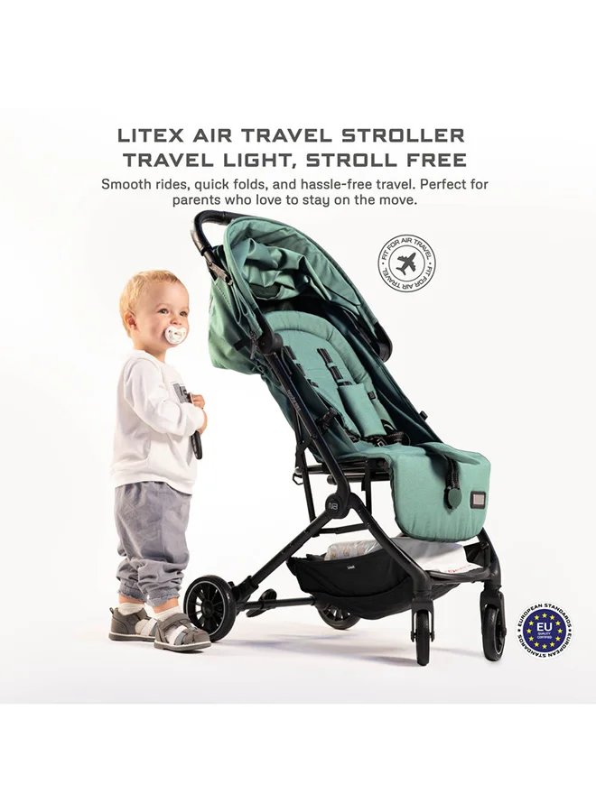 neobreez LITEX Ultra-Lightweight Cabin Size Approved Travel Stroller|Trolley Handle Compact Foldable Pushchair,  Baby Kids Todddler Stroller, Travel Trolley,  Waterproof UPF 50+Canopy, 0-3yrs,  15kg,  3yrs Warranty