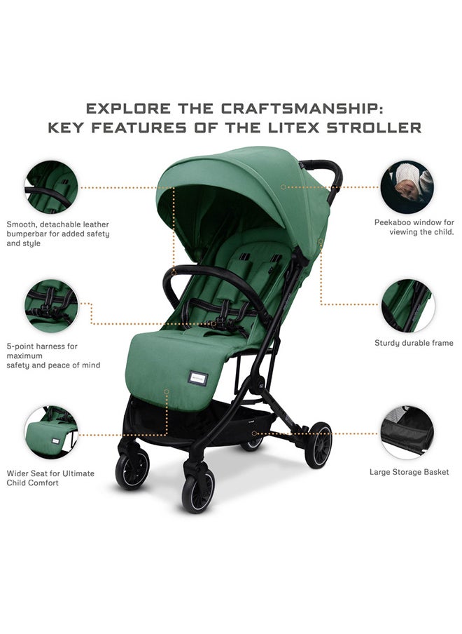 neobreez LITEX Lightweight Cabin Size Travel Baby Toddler Stroller|Trolley Handle Pushchair, Waterproof UPF 50+Canopy, Gift And String Bag, Phone Holder And Toy Strap, Reflective Sticker, 0-3yrs, 15kg, 3yrs Warranty  - Image 4