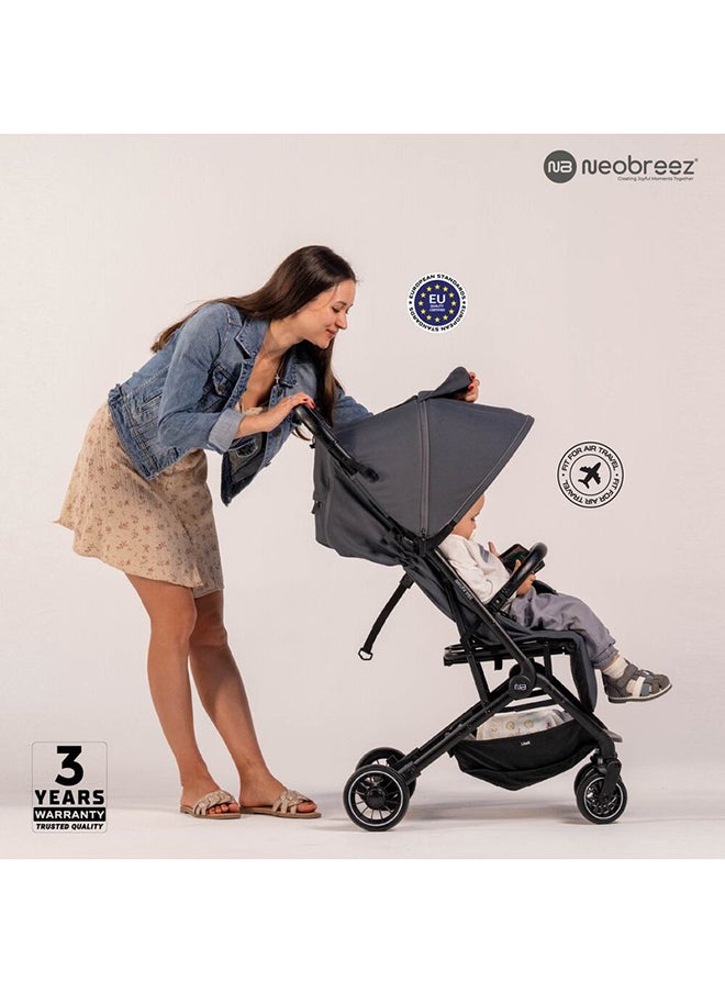 LITEX Lightweight Cabin Size Travel Baby Toddler Stroller|Trolley Handle Pushchair, Waterproof UPF 50+Canopy, Gift And String Bag, Phone Holder And Toy Strap, Reflective Sticker, 0-3yrs, 15kg, 3yrs Warranty