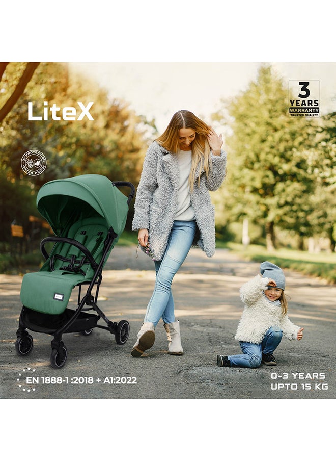 LITEX Lightweight Cabin Size Travel Baby Toddler Stroller|Trolley Handle Pushchair, Waterproof UPF 50+Canopy, Gift And String Bag, Phone Holder And Toy Strap, Reflective Sticker, 0-3yrs, 15kg, 3yrs Warranty