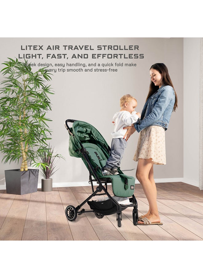 LITEX Lightweight Cabin Size Travel Baby Toddler Stroller|Trolley Handle Pushchair, Waterproof UPF 50+Canopy, Gift And String Bag, Phone Holder And Toy Strap, Reflective Sticker, 0-3yrs, 15kg, 3yrs Warranty