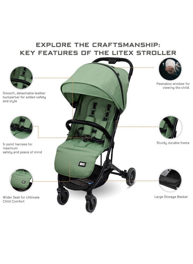 نيوبريز عربة أطفال  خفيفة الوزن معتمدة لحجم المقصورة، مقبض ترولي، قابلة للطي ومدمجة، مظلة مقاومة للماء بعامل حماية  +، للأطفال من - سنوات، ضمان  سنوات - Image 3