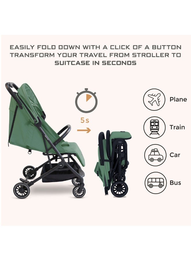 نيوبريز عربة أطفال  خفيفة الوزن معتمدة لحجم المقصورة، مقبض ترولي، قابلة للطي ومدمجة، مظلة مقاومة للماء بعامل حماية  +، للأطفال من - سنوات، ضمان  سنوات - Image 2