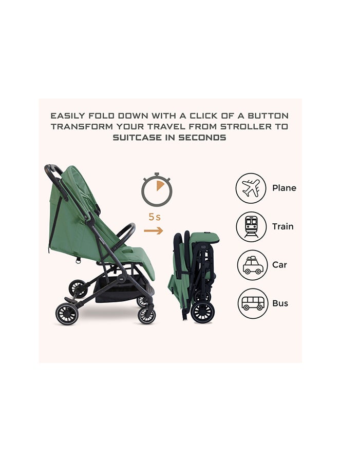 نيوبريز عربة أطفال  خفيفة الوزن معتمدة لحجم المقصورة، مقبض ترولي، قابلة للطي ومدمجة، مظلة مقاومة للماء بعامل حماية  +، للأطفال من - سنوات، ضمان  سنوات - Image 3