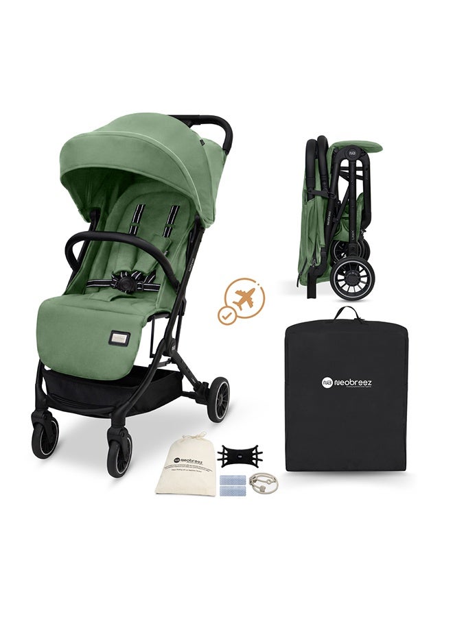 نيوبريز عربة أطفال  خفيفة الوزن معتمدة لحجم المقصورة، مقبض ترولي، قابلة للطي ومدمجة، مظلة مقاومة للماء بعامل حماية  +، للأطفال من - سنوات، ضمان  سنوات - Image 1