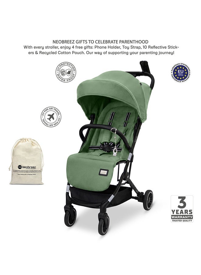 نيوبريز عربة أطفال  خفيفة الوزن معتمدة لحجم المقصورة، مقبض ترولي، قابلة للطي ومدمجة، مظلة مقاومة للماء بعامل حماية  +، للأطفال من - سنوات، ضمان  سنوات - Image 5