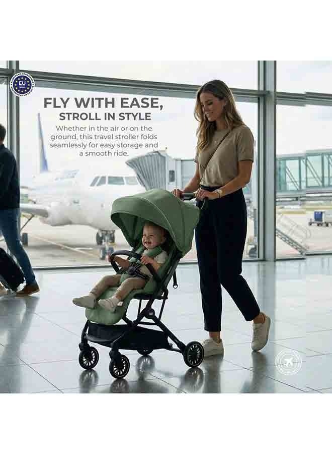 نيوبريز عربة أطفال  خفيفة الوزن معتمدة لحجم المقصورة، مقبض ترولي، قابلة للطي ومدمجة، مظلة مقاومة للماء بعامل حماية  +، للأطفال من - سنوات، ضمان  سنوات - Image 4