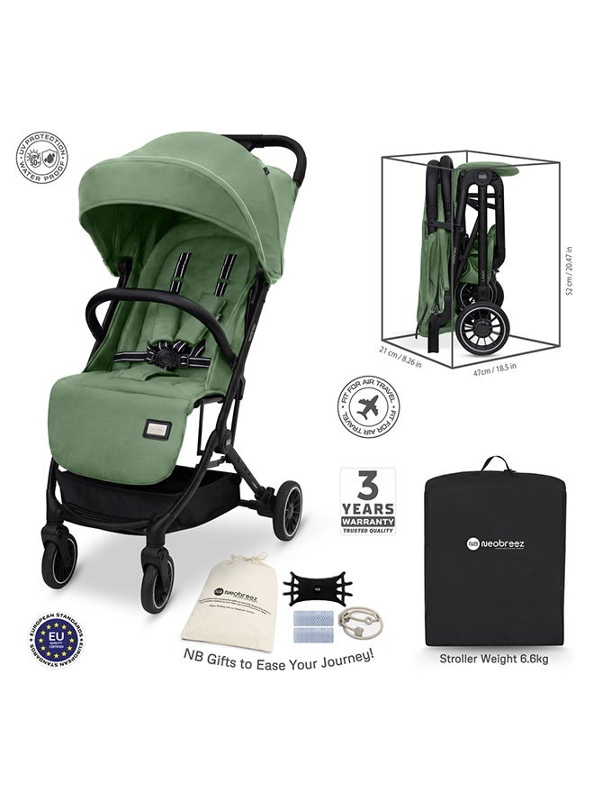 نيوبريز عربة أطفال  خفيفة الوزن معتمدة لحجم المقصورة، مقبض ترولي، قابلة للطي ومدمجة، مظلة مقاومة للماء بعامل حماية  +، للأطفال من - سنوات، ضمان  سنوات - Image 3