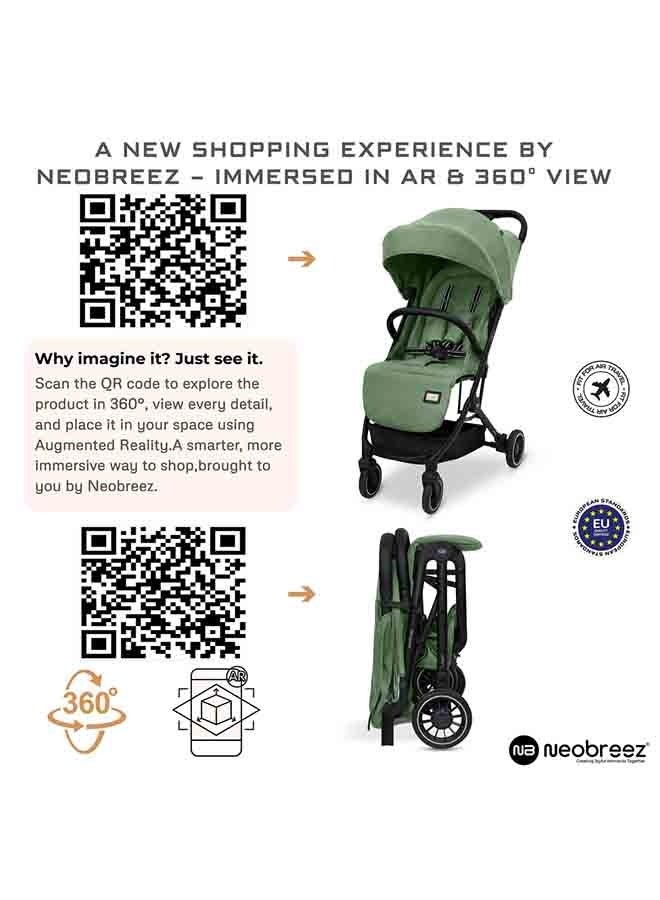 نيوبريز عربة أطفال  خفيفة الوزن معتمدة لحجم المقصورة، مقبض ترولي، قابلة للطي ومدمجة، مظلة مقاومة للماء بعامل حماية  +، للأطفال من - سنوات، ضمان  سنوات - Image 2