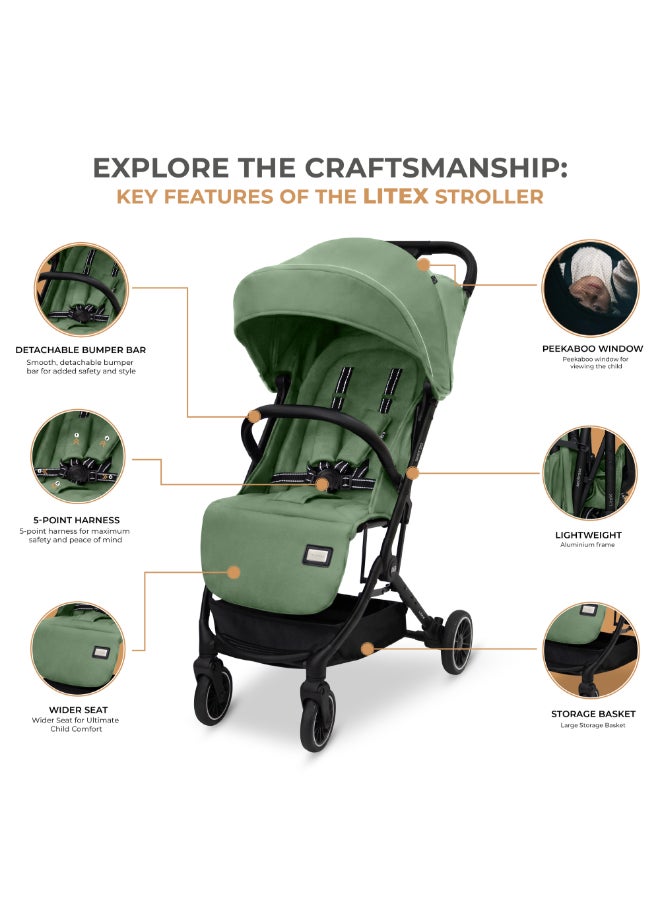 neobreez LITEX Ultra-Lightweight Cabin Size Approved Travel Stroller|Trolley Handle Compact Foldable Pushchair,  Baby Kids Todddler Stroller, Travel Trolley,  Waterproof UPF 50+Canopy, 0-3yrs,  15kg,  3yrs Warranty - Image 4