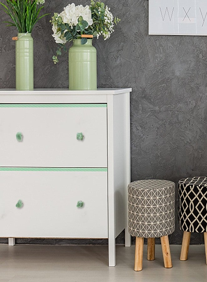 Malimali 4pcs Green Aventurine Kitchen Cabinet Knobs and Pulls, Quartz Drawers and Crystal Knobs for Dresser Drawers, Closet Door, Cupboard - Image 4