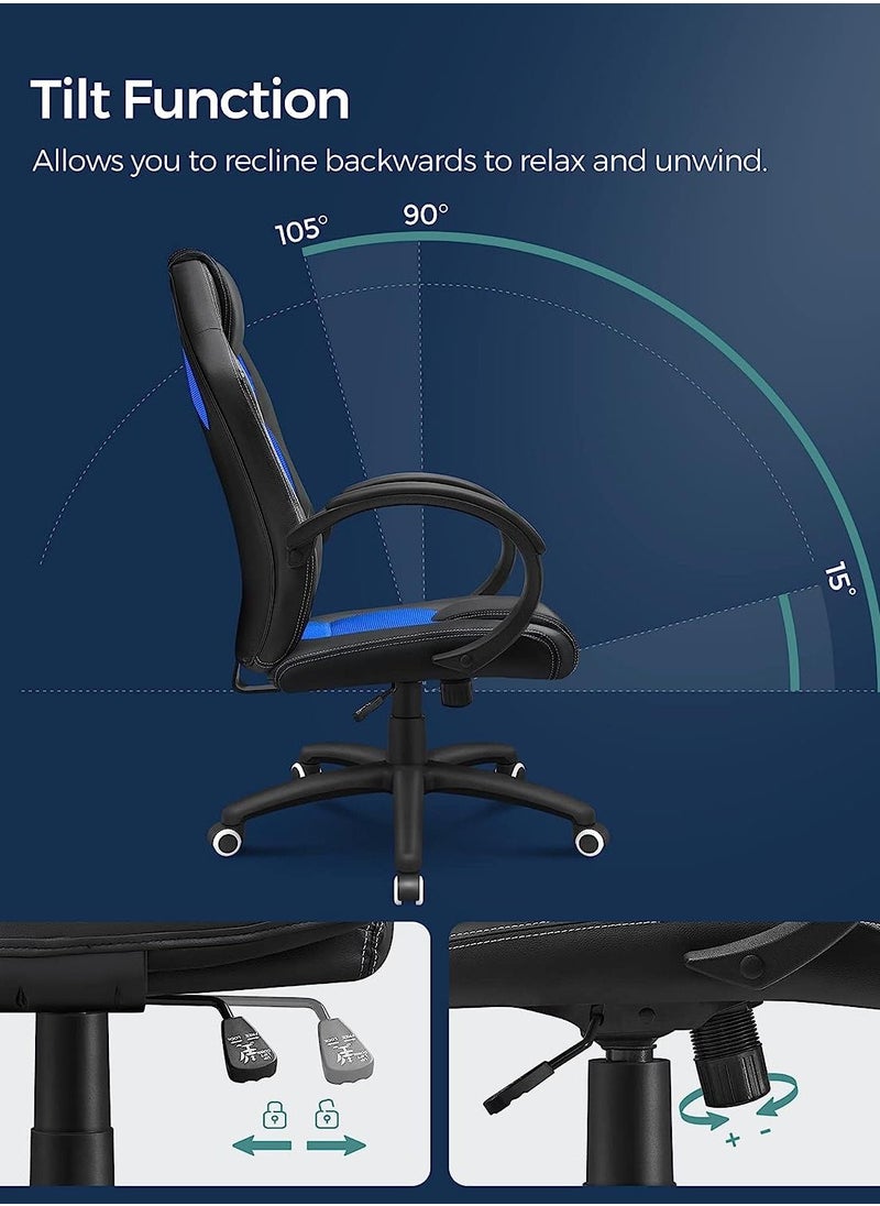 Gaming Chair Luxury Gaming Throne: Height Adaptable Racing Chair with 360 Degree Swivel and Premium Tilt Mechanism for Home Office