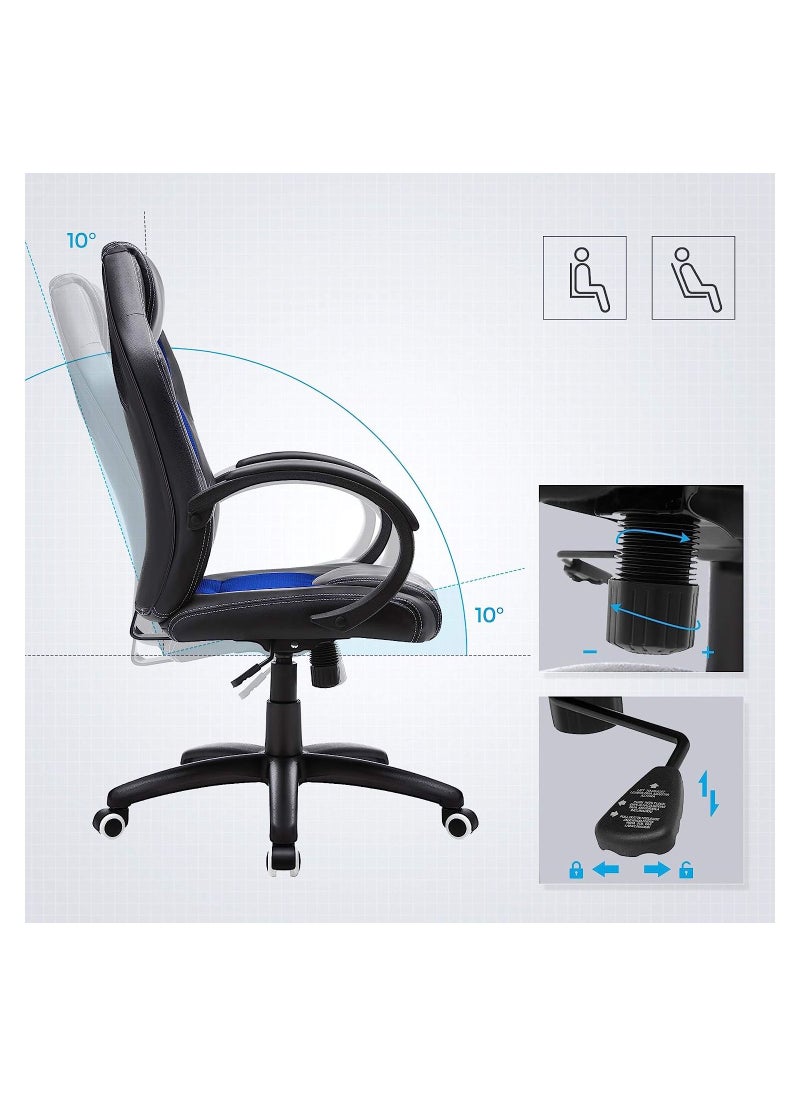 Gaming Chair Luxury Gaming Throne: Height Adaptable Racing Chair with 360 Degree Swivel and Premium Tilt Mechanism for Home Office
