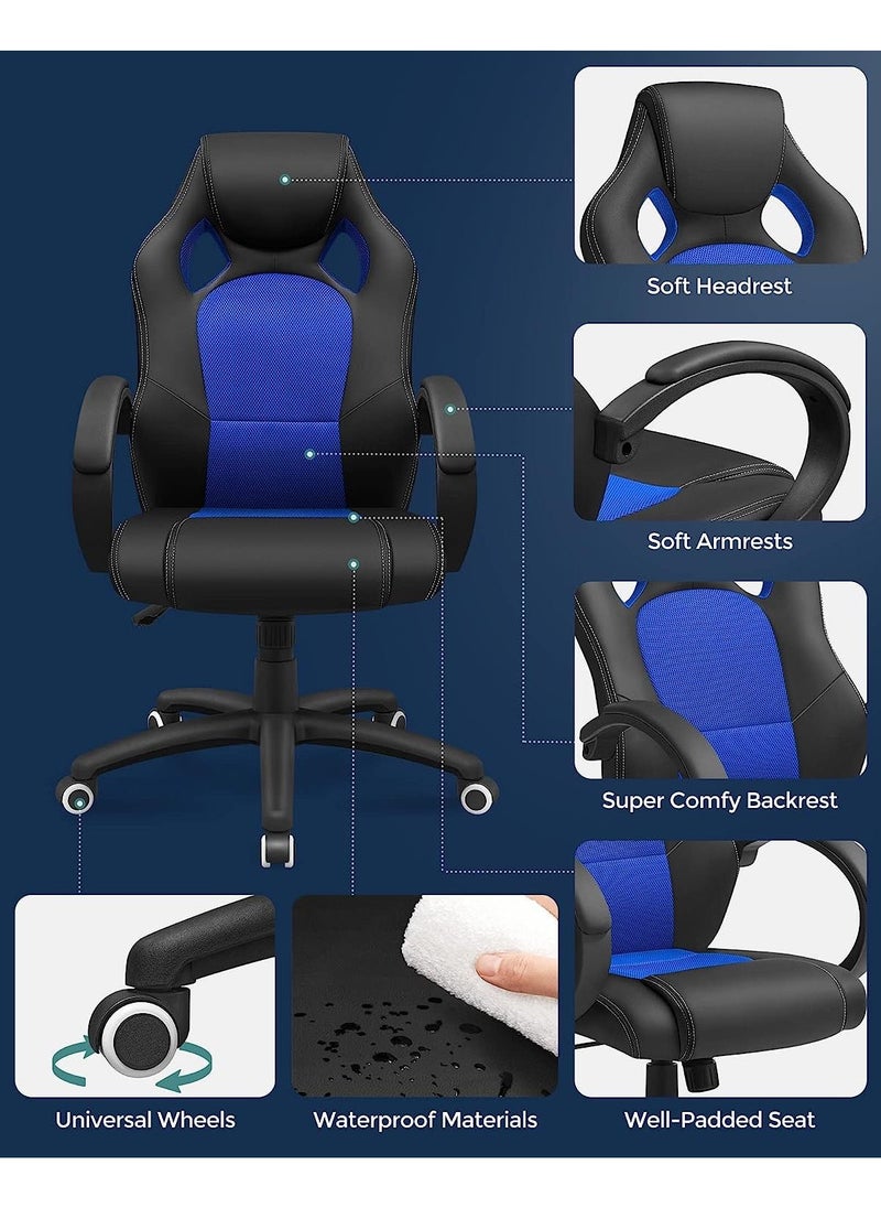 Gaming Chair Luxury Gaming Throne: Height Adaptable Racing Chair with 360 Degree Swivel and Premium Tilt Mechanism for Home Office