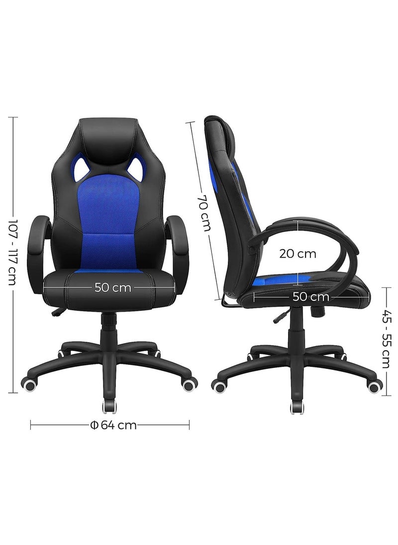 Gaming Chair Luxury Gaming Throne: Height Adaptable Racing Chair with 360 Degree Swivel and Premium Tilt Mechanism for Home Office