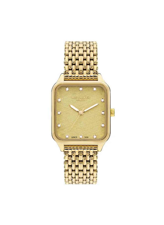لي كوبر Women's Watch, Analog Display and Metal Strap - LC07957.110, Gold