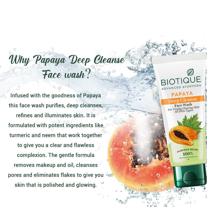 Biotique Bio Papaya Exfoliating Face Wash For All Skin Types, 150ml / 3.38 Fl. Oz. - Image 5