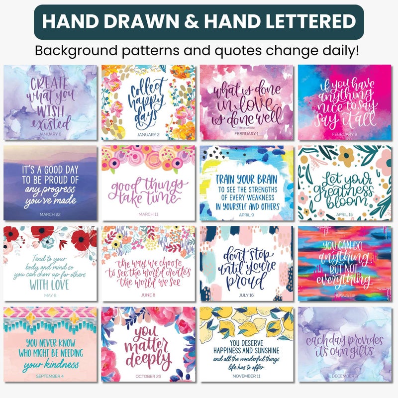 bloom daily planners Undated Perpetual Desk Easel with Motivational Quotes - Inspirational Standing Flip Calendar for Women - Page A Day (5.25" x 5.5") - Hand-Lettered - Image 4