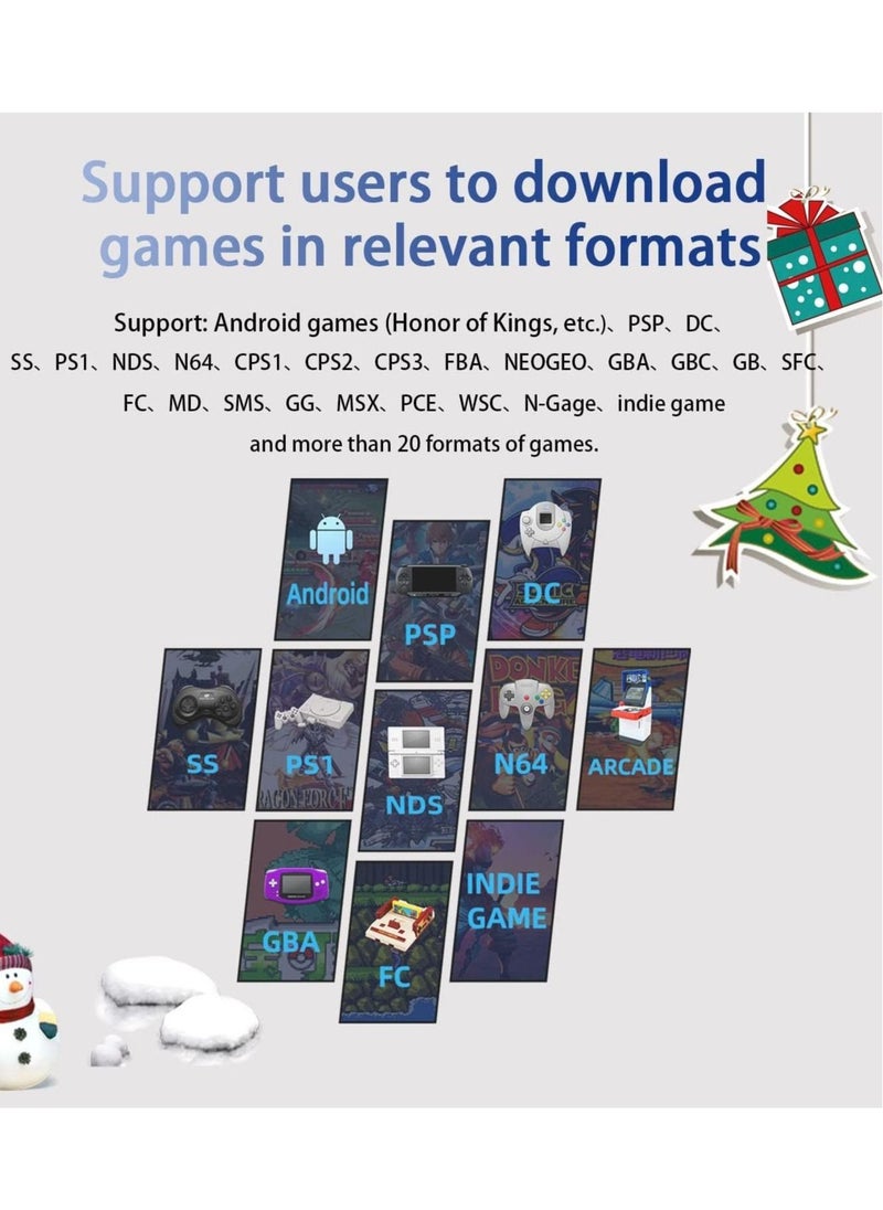 ANBERNIC  - RG353V Retro Handheld Game with Dual OS Android 11 and Linux, RG353V with 64G TF Card Pre-Installed 4452 Games Supports 5G WiFi 4.2 Bluetooth (Transparent Purple) - Image 1