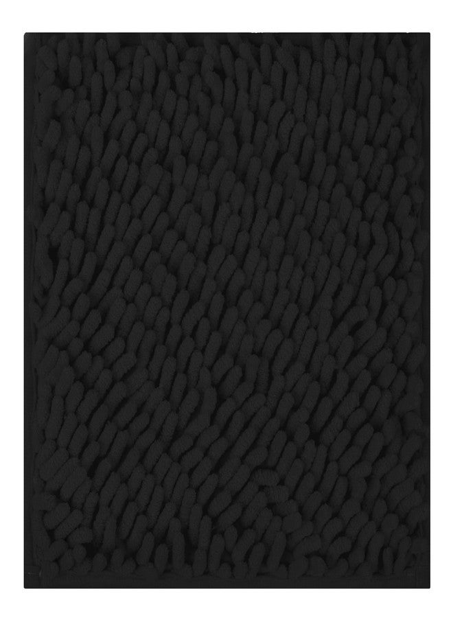 Gosodeny 10'' Locker Rug Black School Cute Locker Decor with Anti-Slip Backing Chenille Material Furry and Cute Style Locker Accessories - Image 1