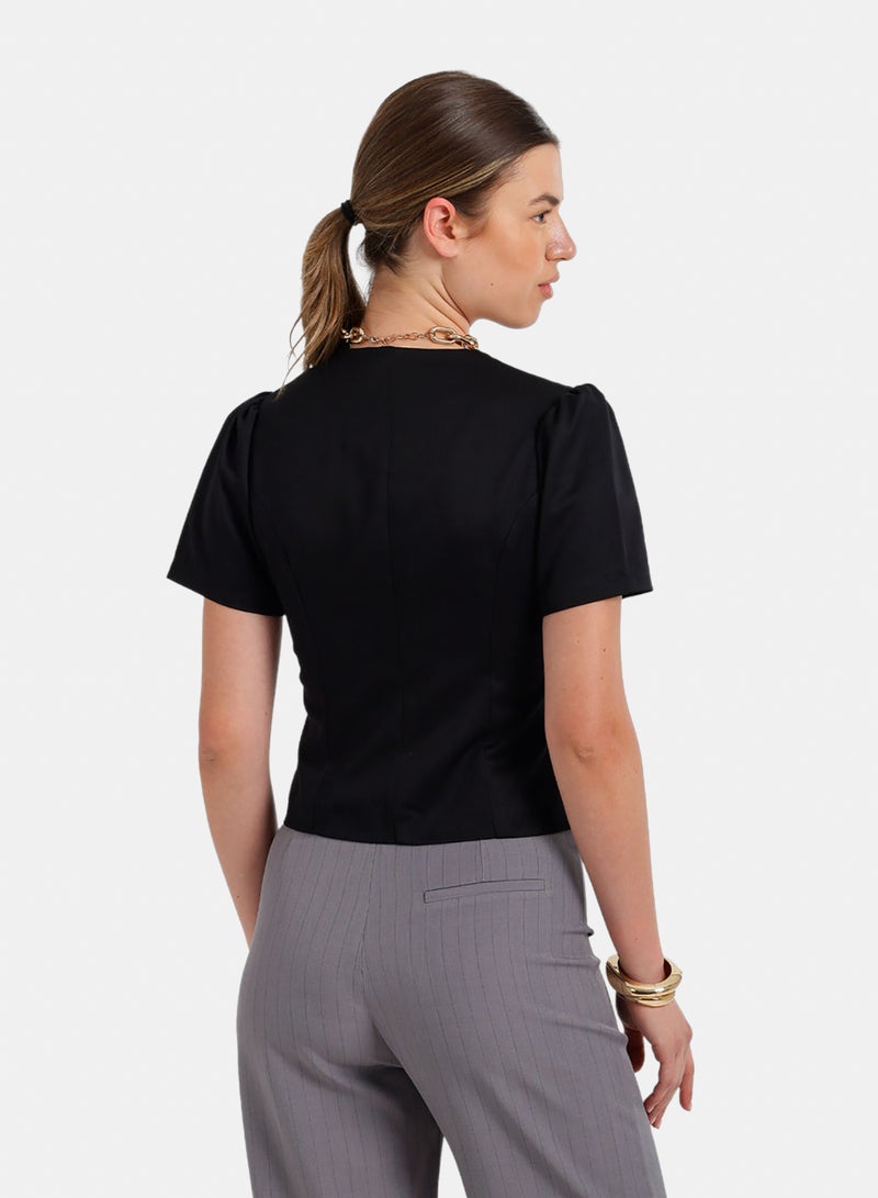 Carina Button-Up Tailored Top - Image 4