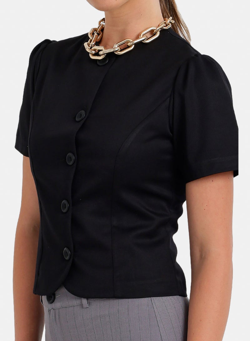 Carina Button-Up Tailored Top - Image 5