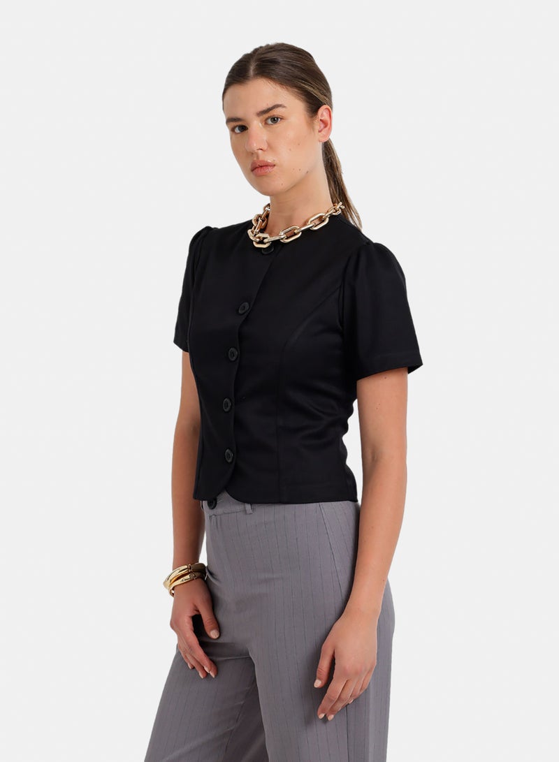 Carina Button-Up Tailored Top - Image 3