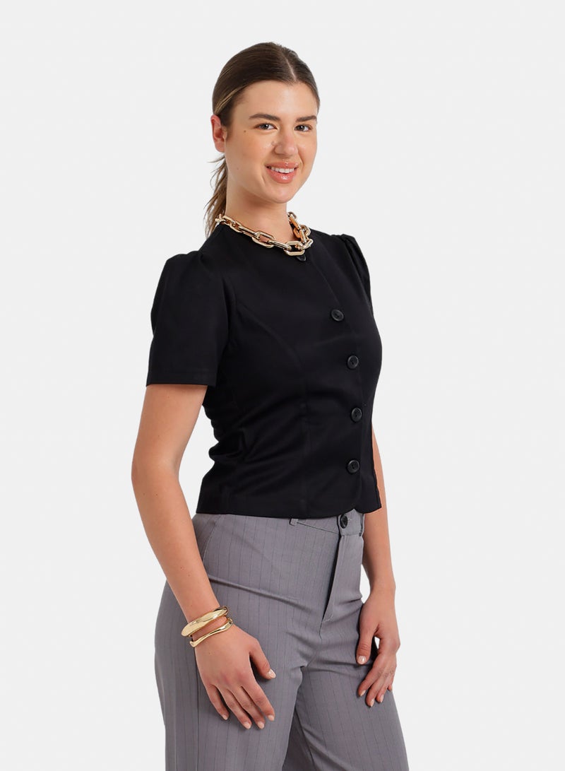 Carina Button-Up Tailored Top - Image 2