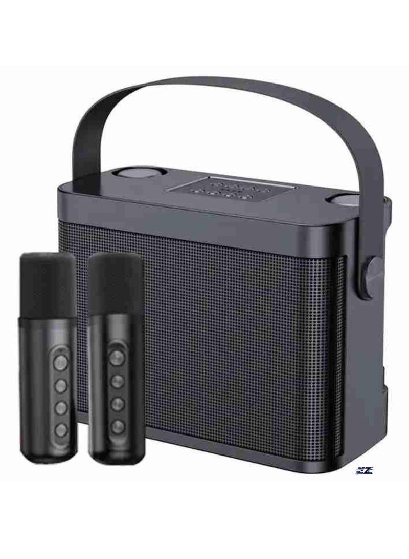 ELTRAZONE Karaoke Machine with 2 Wireless Microphones – Portable 60W Bluetooth Speaker for Adults & Kids, Perfect for Parties, Events, Weddings, Meetings, & Home Entertainment – Black - Image 1