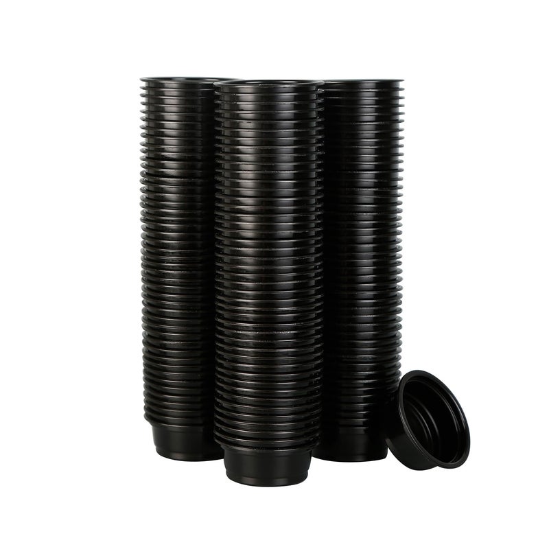 AUTSEEYS Plastic Gecko Feeding Cups, 0.5 oz Small Terrarium Bowls Reptiles Food Water Feeder Ledge Cups for Lizars,Bearded Dragon,Snake,Frogs, 100Pack Black - Image 1