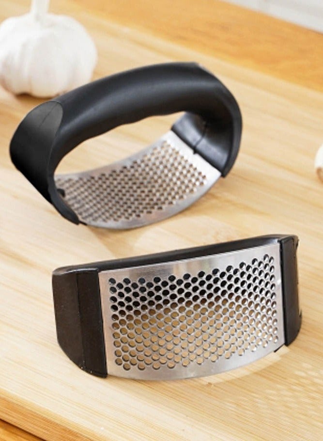 INSENSE Garlic press and pester, manual circular garlic peeler, garlic press and pester, stainless steel garlic press and pester - Image 4