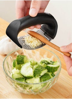 INSENSE Garlic press and pester, manual circular garlic peeler, garlic press and pester, stainless steel garlic press and pester  - Image 2