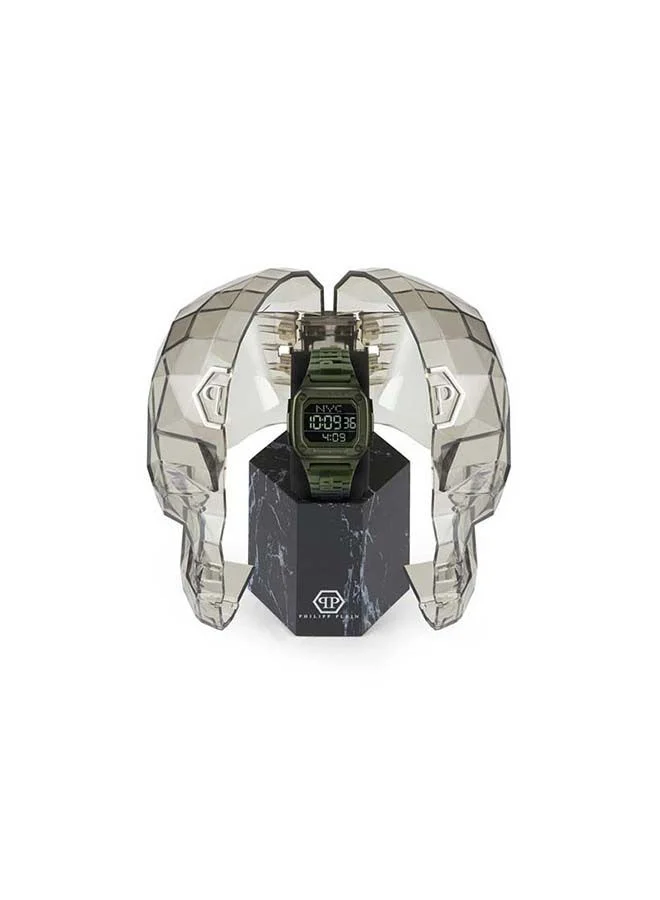 PHILIPP PLEIN Hyper $Hock Silicone Strap Digital Wrist Watch PWHAA0421 - 44mm - Grey